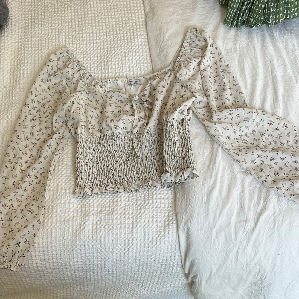 Puff Sleeve Crop Blouse